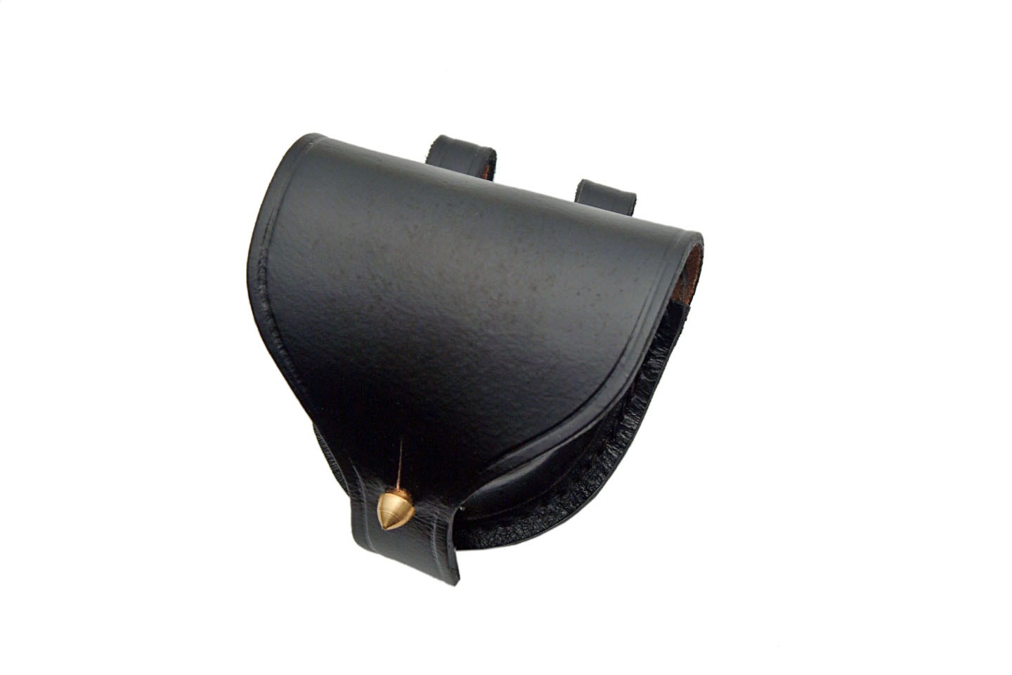 PLAIN LEATHER CAP POUCH BLACK